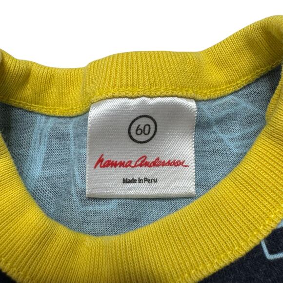 HANNA ANDERSSON Planes Cars Shortie Romper Sz 3-6 months 60cm Blue Yellow Unisex - Picture 3 of 4